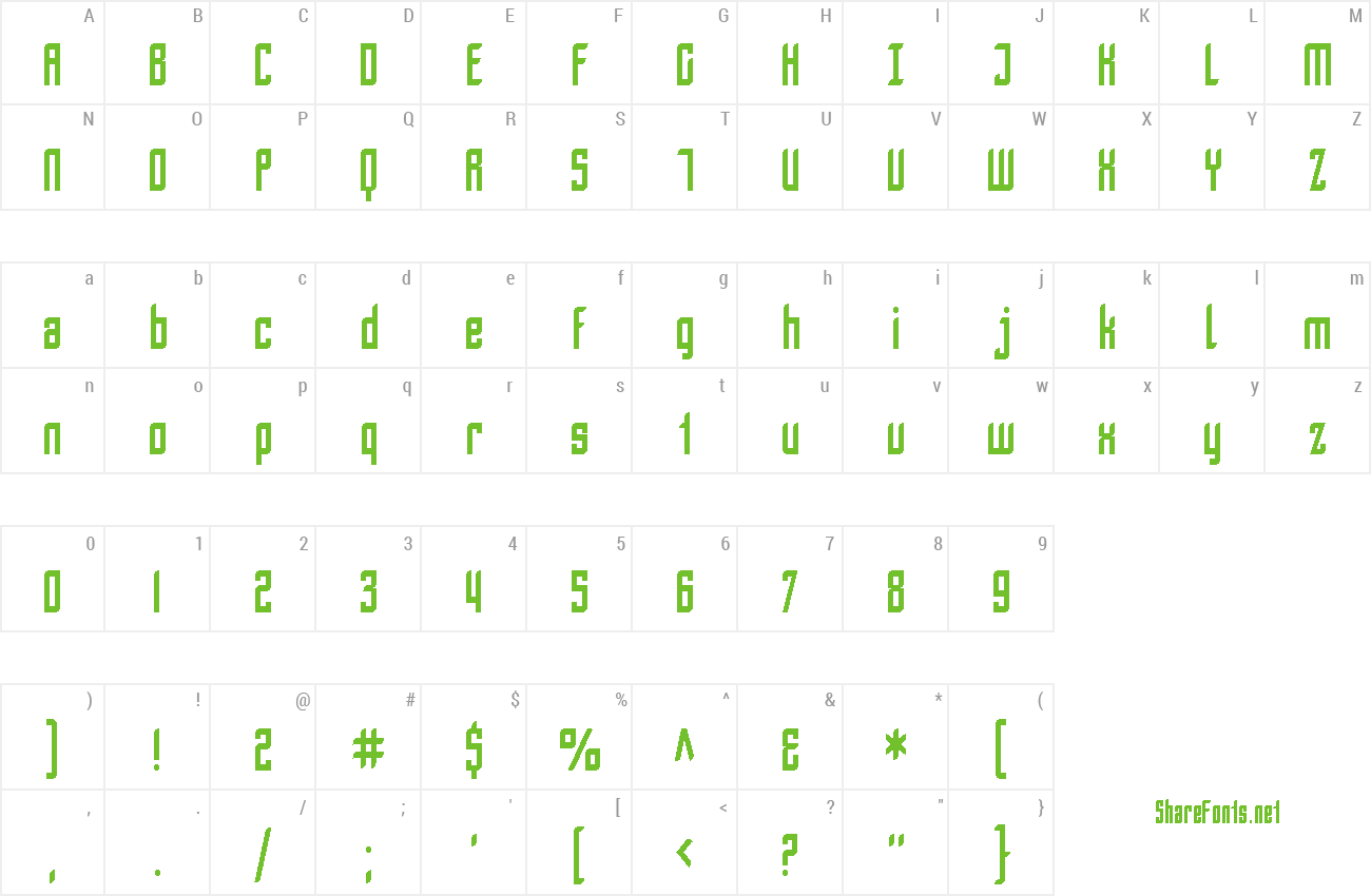 Font SF Piezolectric Condensed preview